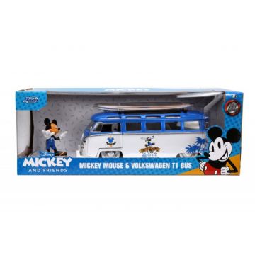 Jada Masina Metalica VW T1 Bus Figurina Mickey Mouse 1:24