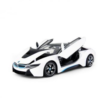 Masinuta Metalica BMW i8 Alba, Scara 1:24 Masinuta Metalica BMW i8 Alba, Scara 1:24