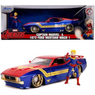 Masinuta Metalica Captain Marvel 1973 Ford Mustang Mach 1 1:24