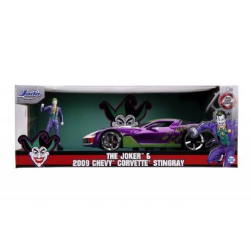 Masinuta Metalica Chevy Corvette Stingray 2009 si Figurina Joker 1:24