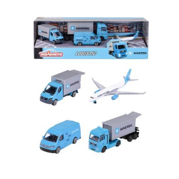 Majorette Set 4 Vehicule Metalice de Transport Maersk