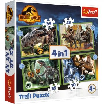 Puzzle Trefl Jurassic World 4in1 in Lumea Dinozaurilor