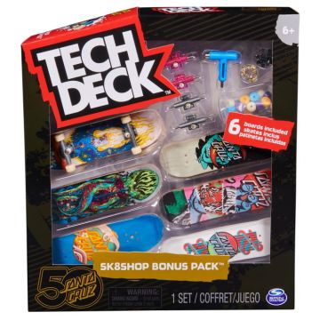 Tech Deck Pachet 6 Piese cu Accesorii Fingerboard Santa Cruz