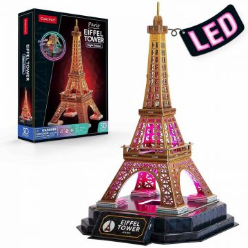 CUBICFUN - PUZZLE 3D TURNUL EIFFEL EDITIE LUMINOASA 51 PIESE CUBICFUN - PUZZLE 3D TURNUL EIFFEL EDITIE LUMINOASA 51 PIESE