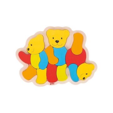 Goki - Puzzle din lemn Trei Ursuleti