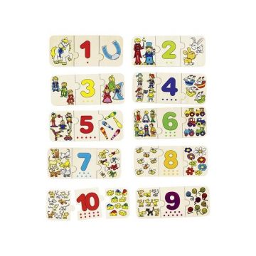 Goki - Puzzle lemn cu autocorectie invata Numerele