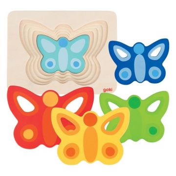 Goki - Puzzle stratificat Fluturasi colorati