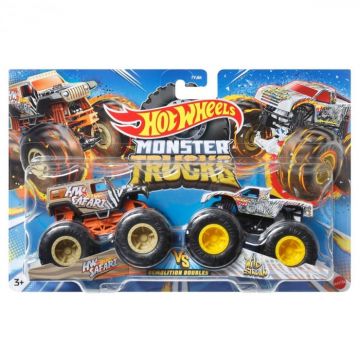 Hot Wheels Monster Truck Set 2 Masini Scara 1 La 64 Hw Safari Si Wild Streak