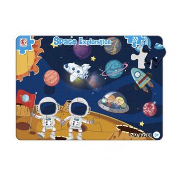 Puzzle clasic, explorarea spatiului cosmic, 28 piese mari