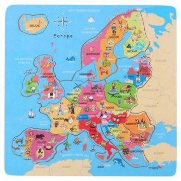 Puzzle din lemn Europa Marionette 19 piese