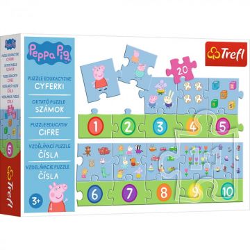 Puzzle Educational, 20 Piese, Numere Peppa Pig