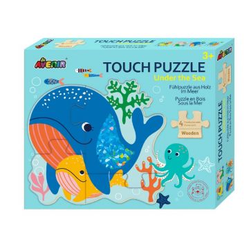 Puzzle tactil din lemn - Subacvatic