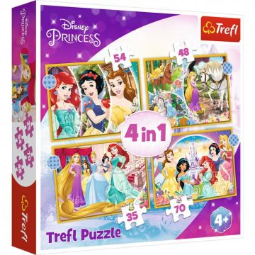 Puzzle Trefl 4 in 1 Disney Princess - Ziua Fericita