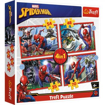 Puzzle Trefl 4 in 1 Spiderman - Eroul Spiderman