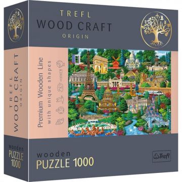 Puzzle trefl din lemn 1000 piese obiective turistice faimoase din franta