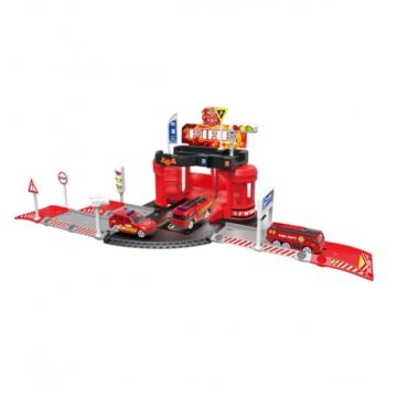 Set de construit parcare Statie de pompieri, 32 piese