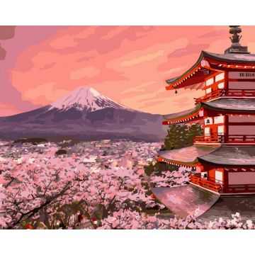 Set Pictura pe numere, Acuarello, Japonia la apus
