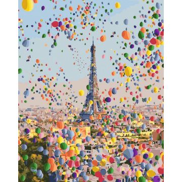 Set Pictura pe numere, Acuarello, Parisul colorat