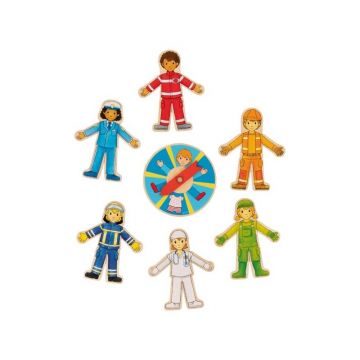 Goki - Puzzle din lemn Figurine meserii Puzzle Copii, piese38