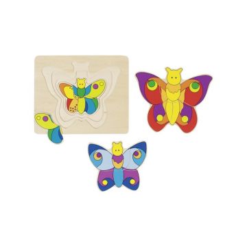 Goki - Puzzle din lemn Fluturi Incastru Puzzle Copii, piese11