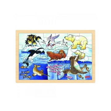 Goki - Puzzle din lemn Viata polara Puzzle Copii, piese24