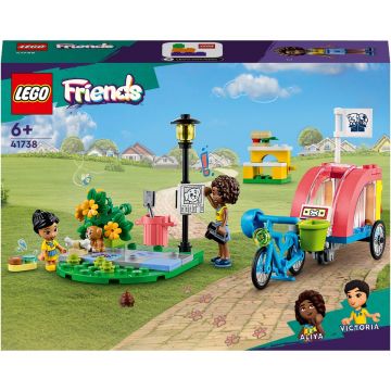 LEGO® Friends - Bicicleta pentru salvarea cainilor 41738, 125 piese, Multicolor