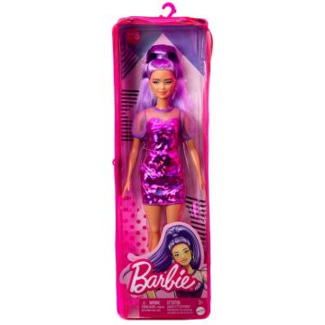 Papusa Barbie Fashionista cu Par Mov