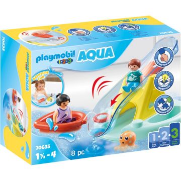 Jucarie Playmobil 1.2.3, Balansoar De Apa Si Barcuta, 70635, Multicolor