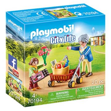 Playmobil City Life, Bunica si fetita, 70194, Multicolor