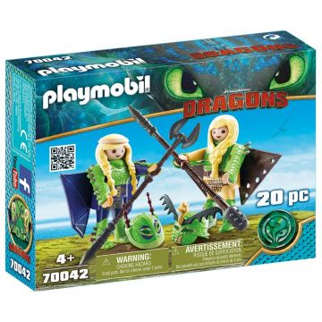 Playmobil Dragons, Raffnut si Taffnut in costume de zbor, 70042, Multicolor