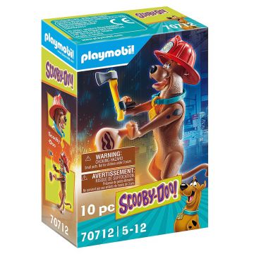 Playmobil Scooby-Doo - Figurina de Colectie, Scooby-Doo Pompier, 70712, Multicolor