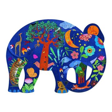 Puzzle cu 150 de piese pentru copii Djeco Elephant