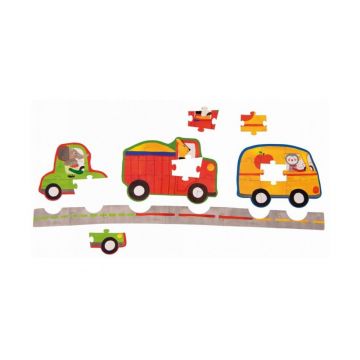 Puzzle pentru copii Moulin Roty „Mașinuțe”