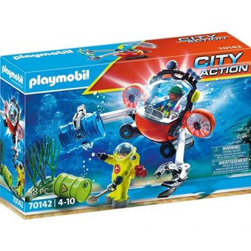 Set de Constructie Playmobil Expeditori Subacvatici cu Submarin cu Clesti