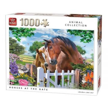 Puzzle 1000 piese, Horses at the Gate