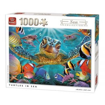 Puzzle 1000 piese, Turtles in Sea
