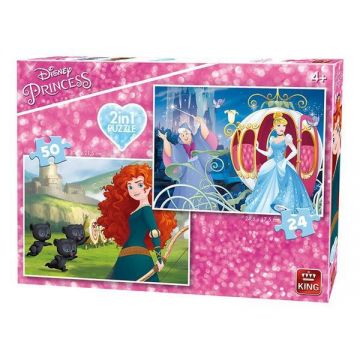 Puzzle 2 in 1, Princess, 50 piese