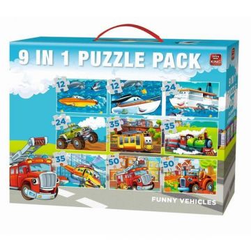 Puzzle 9 in 1, Funny Vehicules, Modelul 2