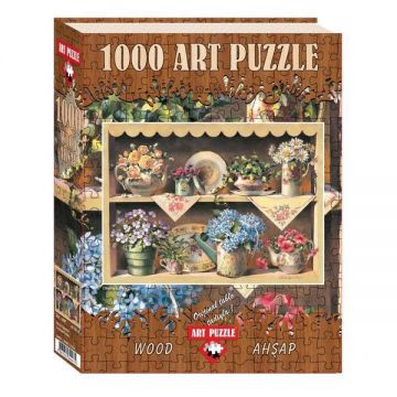 Puzzle lemn Cupboard Garden, 1000 piese