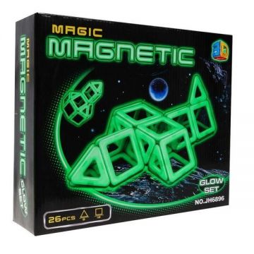 Set constructie magnetic Magic Glow 26 piese