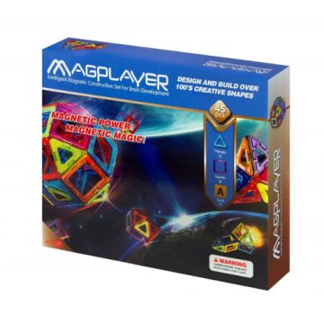 Joc de Constructie Magnetic MagPlayer - 45 piese