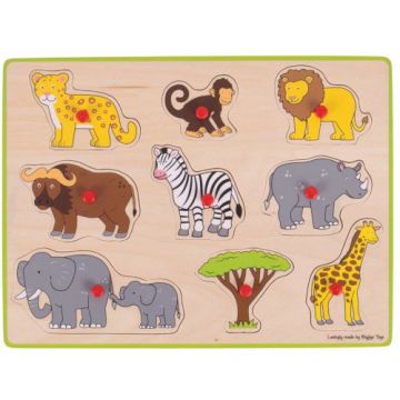 Puzzle din Lemn Incastru BigJigs Toys - Safari