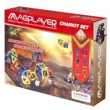 Set de Constructie Magnetic MagPlayer - 66 piese