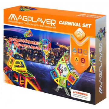 Set de constructie magnetic MagPlayer - 72 piese