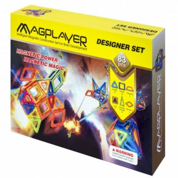 Set de constructie magnetic MagPlayer 83 piese