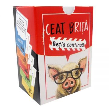 Ceat Brita - Betia continua, joc de carti pentru petreceri. Limba romana - 125 de carti de joc cu provocari haioase