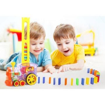 Joc educativ - Trenuletul Domino cu 80 Piese,7Toys