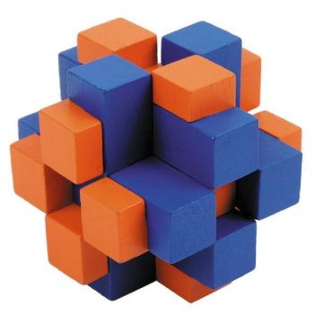 Joc Logic Iq Din Lemn Bambus Cub Cross Colorat
