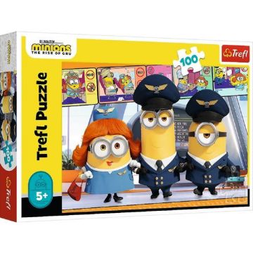 Puzzle 100. Minionii la aeroport