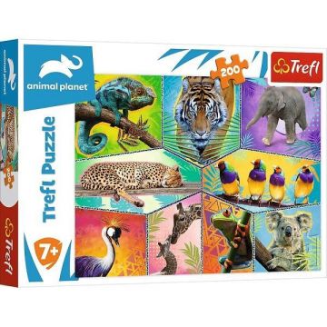 Puzzle 200 trefl Animal planet o lume exotica